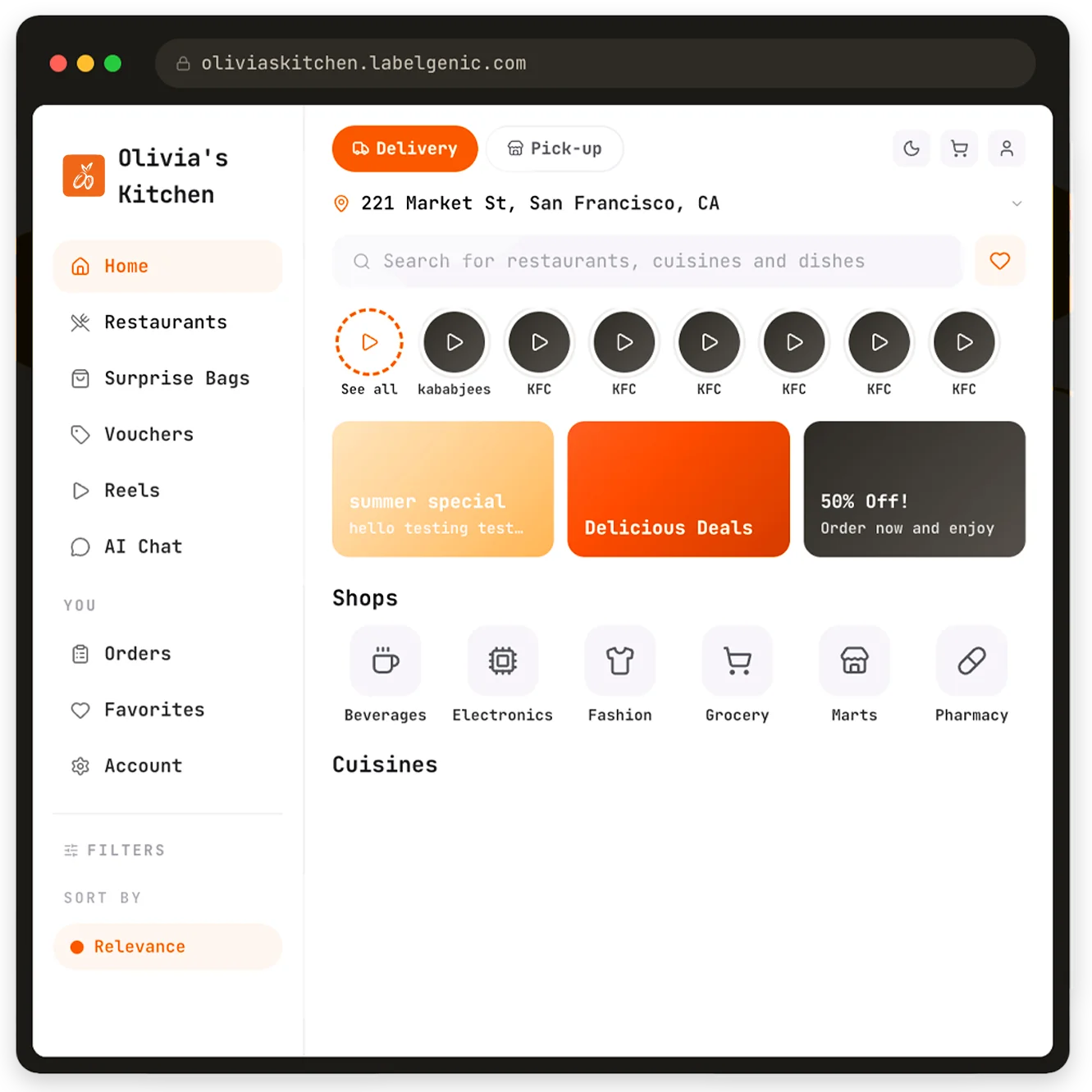 Storefront preview